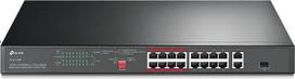 poe sakotuvas - TP-Link TL-SL1218P 16-Port 10/100 Mbps Rackmount PoE+ Switch - 1 nuotrauka