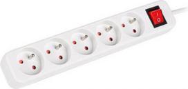 ilgintuvas 1.5m - Lanberg PS1-05E-0150-W 1.5 m 5 lizdų su jungikliu Baltas (White) - 1 nuotrauka
