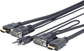 Vivolink Pro PROVGAHDMIFLY3 VGA / 3.5 mm / HDMI Kabelis 7 m Juodas (Black)