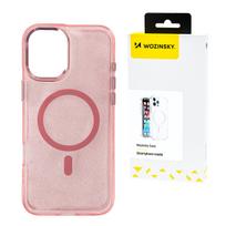samsung galaxy s24 fe deklas - Wozinsky Glitter Case with MagSafe for Samsung Galaxy S24 FE - Rožinis su blizgučiais (Pink with Glitter) - 1 nuotrauka