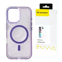 samsung galaxy s24 fe deklas - Wozinsky Glitter MagSafe Case for Samsung Galaxy S24 FE - Violetinis su blizgučiais (Purple with Glitter) - 1 nuotrauka