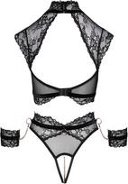 moto apranga - Cottelli bondage Bondage Bra Set xl Seksuali lateksinė apranga - 5 nuotrauka