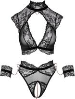 moto apranga - Cottelli bondage Bondage Bra Set xl Seksuali lateksinė apranga - 6 nuotrauka