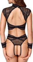 moto apranga - Cottelli bondage Bondage Bra Set xl Seksuali lateksinė apranga - 8 nuotrauka