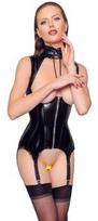 Black Level Vinyl Basque S Seksuali lateksinė apranga