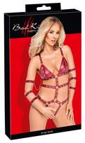 Bad Kitty Strap Body red L Seksuali lateksinė apranga