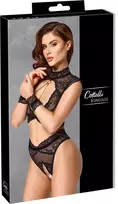 moto apranga - Cottelli bondage Bondage Bra Set M Seksuali lateksinė apranga - 1 nuotrauka