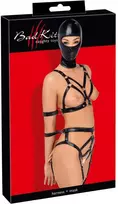 moto apranga - Bad Kitty Strap+Mask Set S Seksuali lateksinė apranga - 1 nuotrauka