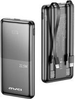 10000 power bank - Awei P76K 10000mAh 22.5W Juodas (Black) - 1 nuotrauka