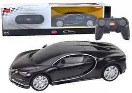 rc bugatti - Rastar Bugatti Veyron Chiron RC automobilis 1:24 Juodas (Black) - 1 nuotrauka