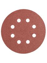 Velcro švitrinis popierius 125 mm, K100, 5 vnt., 8 skylučių