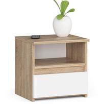 baltos spinteles prie lovos - Akord Furniture Factory Naktinis staliukas CL1, rudas/baltas (Brown/White), 40 x 40 x 35 cm - 1 nuotrauka