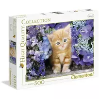 Clementoni dėlionė High Quality Collection Ginger Cat in Flowers 500 vnt.
