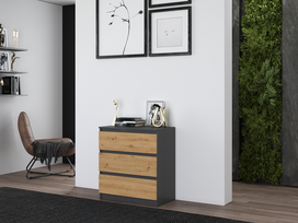 topeshop malwa -  Malwa M3 - Antracitas / Artisan ąžuolas - 2 nuotrauka