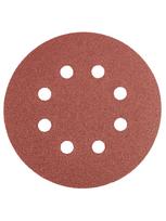 Velcro švitrinis popierius 125 mm, K120, 5 vnt., 8 skylučių