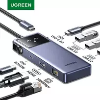 UGREEN CM888 USB-C jungčių stotelė 7in1 Pilkas (Gray)