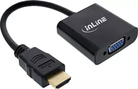vaizdo keitiklis - InLine HDMI į VGA adapteris su garsu 65003B Juodas (Black) - 1 nuotrauka