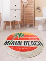 Vonios kilimėlis Foutastic Miami Beach 359CHL4245, geltona (Yellow)/oranžinė (Orange)/smėlio (Beige) sp., 140 cm x 140 cm, Ø 140 cm