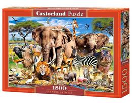 puzzle 1500 - Castorland dėlionė Savanna Animals 151950, 1500 vnt. - 1 nuotrauka