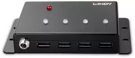 usb 4 port hub - Lindy USB 3.0 4-port Hub Metalinis Juodas (Black) - 1 nuotrauka