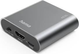3.5 mm to 3.5 mm kabelis - Hama HDMI Audio Extractor AE90 4K@30Hz Sidabras (Silver) - 1 nuotrauka