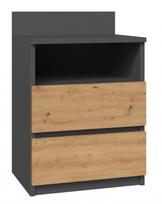 staliukas oak - Topeshop Naktinis staliukas M1, Antracitas/Amatininkas (Anthracite/Artisan), Ąžuolas (Oak) - 1 nuotrauka