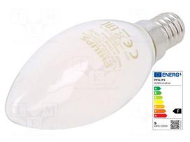 led lemputes e14 40w - Philips LED B35 E14 4.3 W 470 lm 2700K Matinė (Frosted) - 1 nuotrauka