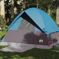 vidaXL Stovyklavimo palapinė, mėlyna (Blue), keturvietė, kupolinė