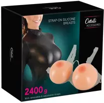 silikonines krutys - Cottelli Collection silikoninės krūtys su dirželiais 2400g - 1 nuotrauka