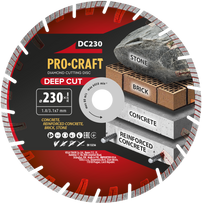 deimantiniai pjovimo diskai - Deimantinis pjovimo diskas „ProCraft DC230” - 1 nuotrauka
