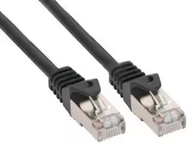 cat6 kabelis 15m - InLine Patchord Crosover S/FTP, Cat.6, juoda, 15m (73615X) - 1 nuotrauka