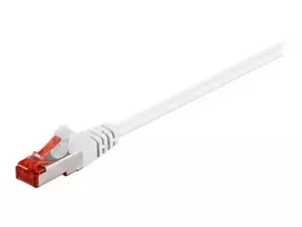 rj45 kistukai - Goobay 2m CAT 6 Patchkabel, S/FTP (PiMF), Weiß - 2 nuotrauka