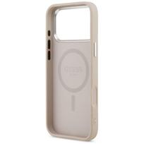 magsafe - Guess PU Leather Triangle Logo MagSafe Case for Apple iPhone 17 Pro Max - Rožinis (Pink) - 3 nuotrauka