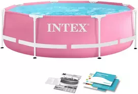 vaikiskas baseinas - INTEX 28290 Apvalus rėminis baseinas, 244 x 76 cm, rožinis (Pink) - 1 nuotrauka