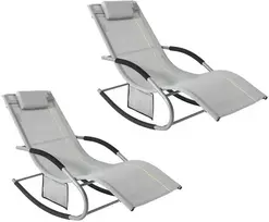 lauko supama - Supamasis krėslas SoBuy OGS28-HGx2, pilka (Grey) - 1 nuotrauka