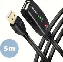 usb prailginimo kabelis 0.5m - Axagon ADR-205 USB 2.0 USB-A į USB-A aktyvus prailginimo kabelis 5 m Juodas (Black) - 1 nuotrauka