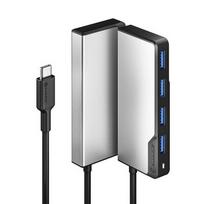 usb adapter usb port - Alogic Adapteris Fusion USB-C 4-in-1 USB-A & USB-C grau - 1 nuotrauka