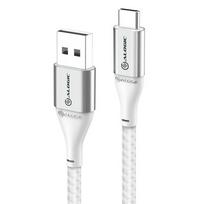 Alogic USB Kabelis USB 2.0 to USB-A 3A/480Mbps 0.3m sidabrinis
