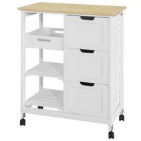 virtuves sala ant ratukais - SoBuy Virtuvinė spintelė FKW79-W, balta (White) - 1 nuotrauka