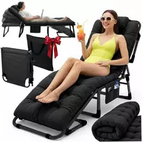 lauko gultas lova - Lauko gultas ChillWell Dream, juoda sp., 193 cm x 67 cm x 40 - 75.5 cm - 1 nuotrauka
