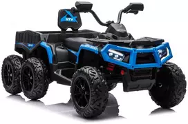 vaikiskas elektrinis keturratis vaikams - Lean Cars JC606 vaikiškas elektrinis keturratis su priekaba, mėlynas (Blue) - 1 nuotrauka