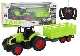 zaislinis traktorius - Lean Toys RC traktorius su priekaba 1:16 Žalias (Green) - 1 nuotrauka