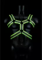 Ouch! by Shots Ouch! Body Armor Harness Glow-in-the-Dark Adjustable S/M Žalias (Green)