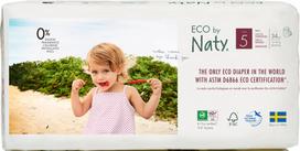 Eco by NATY sauskelnės-kelnaitės 5 dydis 12-18kg 34 vnt.