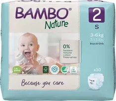 bambo nature 5 dydis - BAMBO sauskelnės 2 dydis 3-6kg 30 vnt. - 1 nuotrauka