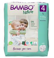  BAMBO NATURE, 4 dydis, sauskelnės, 7-14 kg, 24 vnt.