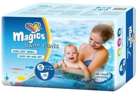  MAGICS, vaikiškos maudymosi kelnaitės, 3-8 kg, S dydis, 12 vnt.