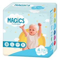  MAGICS FLEXIDRY MAGICAL TUBES MAXI, vaikiškos sauskelnės, 9-14 kg, 31 vnt.