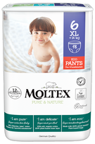 Sauskelnės Moltex Pure & Nature Panties, 6 dydis, 18 vnt.