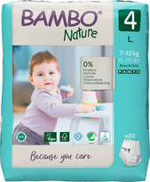 9 0 20 - Sauskelnės Bambo Nature Classic Training Pants, 4 dydis, 14 kg, 20 vnt. - 1 nuotrauka